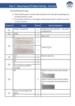Year 4 Reasoning & Problem Solving Test | PDF