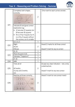 Year 4 Reasoning & Problem Solving Test | PDF