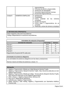 trigonométricas.
Fórmulas de adición y ángulo doble. 
Verificación de identidades.
Funciones trigonométricas inversas.
Ecuaci
