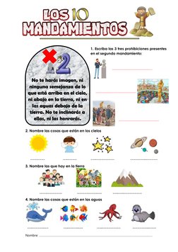 2. Nombre las cosas que están en los cielos