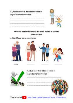 5. ¿Qué sucede si desobedecemos el 
segundo mandamiento? 
…………………………………………………………… 
……………………………………………………..……. 
…………………………………