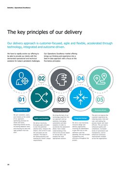 Deloitte | Operations Excellence 
 
 
 
 
 
 
 
The key principles of our delivery 
 
Our delivery approach is customer-focus