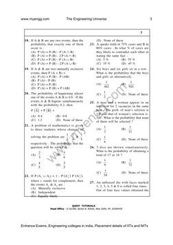 3
QUEST  TUTORIALS
Head Office : E-16/289, Sector-8, Rohini, New Delhi, Ph. 65395439
18. If A & B are any two events, then th