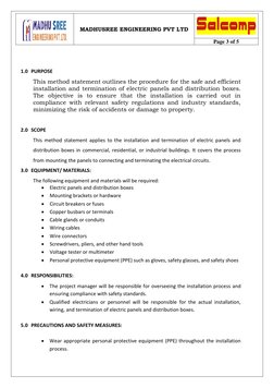 Electric Panel Installation Method Statement | PDF | Fuse (Electrical ...