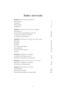 ´Indice abreviado
M´odulo 0: Informaci´on acad´emica
Ficha t´ecnica
4
Programa
5
Plan docente
7
Evaluaci´on
10
M´odulo 1: Noc