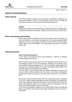 TECHNICAL BULLETIN
Issue 1, Page 8 / 10
RT-135
 
General recommendations  
Piston ring life  
The Chrome-ceramic coating ha