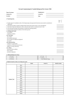 VRF System Inspection and Testing Report | PDF | Pressure | Celsius
