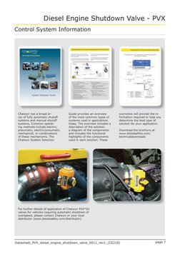 Datasheet_PVX_diesel_engine_shutdown_valve_0511_rev1_(CE218)
Diesel Engine Shutdown Valve - PVX
page 7 
Control System Inform