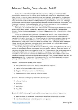 © https://englishteststore.net  (https://englishteststore.net/)
 
Photocopiable 
 
Advanced Reading Comprehension Test 02