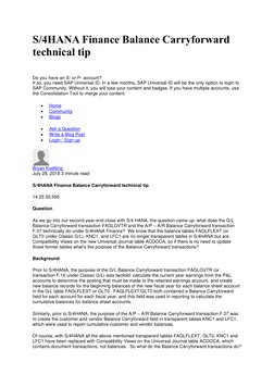 S/4HANA Finance Balance Carryforward Guide | PDF | Business | Computing