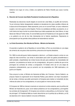 GUERRA DEL PACIFICO 
 
 
        3 
 
 
Gobierno tuvo lugar en Lima y Callao una epidemia de Fiebre Amarilla que