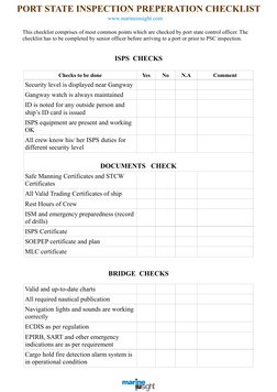 Port Flushing Checklist.pdf Port State Inspection Prep Checklist | PDF | Pump | Water Transport