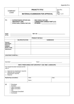 Material Submission Approval Form | PDF | Technology & Engineering