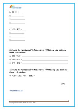 Grade 4 Maths Term 2 Exam | PDF
