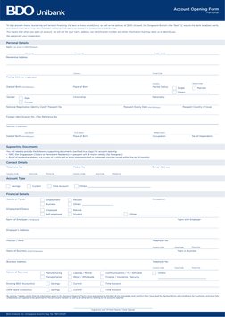 BDO Account Opening Requirements Form | PDF | Overdraft | Identity Document