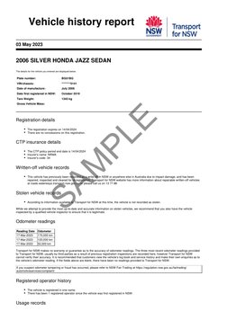 Vehicle history report
03 May 2023
2006 SILVER HONDA JAZZ SEDAN
The details for the vehicle you entered are displayed below.