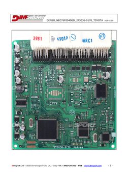 Denso ECU Pinout for Toyota 275036-9170 | PDF | Electrical
