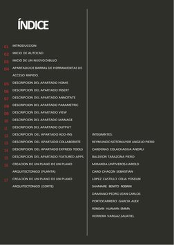 N/P 
 
 01
 02
 03
 04
 05
 06
 07
 08
 09
 10
 11
 12
 13
 14
 15
 16
 17
 INTRODUCCION
 INICIODEAUTOCAD
 INICIODEUNNUEVODIB