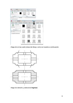 9 
 
 
-Haga clic en las cuatro áreas del dibujo, como se muestra a continuación. 
 
-Haga clic derecho y seleccione Ingres