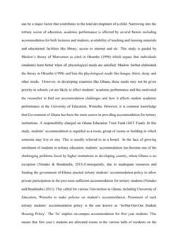 can be a major factor that contributes to the total development of a child. Narrowing into the
tertiary sector of education,