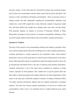 university campus.  On the other hand, the ‘Out-Out-Out indicates that continuing students
look for their own accommodation o