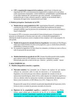 ●
CPF y organización temporal de la conducta: según Fuster, la función más
importante del CPF, es la estructuración temporal