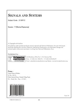 SIGNAL and SYSTEM - Technical Publication - 3150912 | PDF