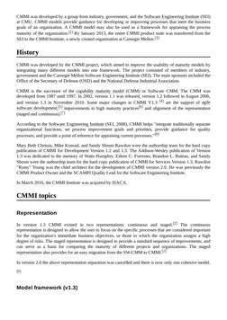 CMMI was developed by a group from industry, government, and the Software Engineering Institute  (https://en.wikipedia.org/wi