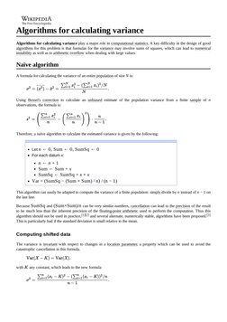 (https://en.wikipedia.org/wiki/Main_Page)Algorithms for calculating variance
Algorithms for calculating variance  (https://e