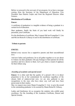 Graduation Ceremony Emcee Script | PDF