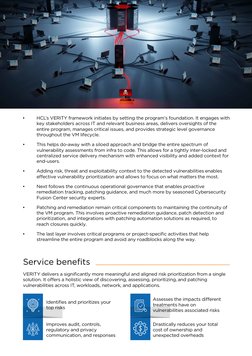 •
HCL’s VERITY framework initiates by setting the program’s foundation. It engages with 
key stakeholders across IT and relev