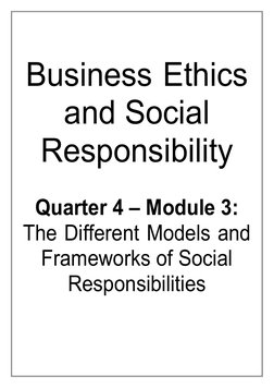 MODULE Lesson 3 Different Models and Framework of Social Responsiblity ...