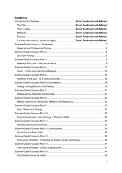 i 
 
Contents 
Introduction for Students ........................................................ Error! Bookmark not defined