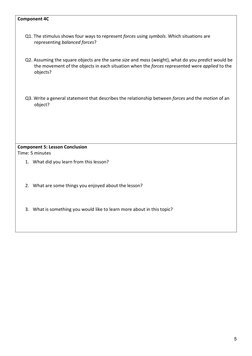 5 
 
Component 4C 
 
Q1. The stimulus shows four ways to represent forces using symbols. Which situations are 
representing b