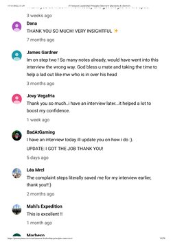 13/11/2022, 11:29
35 Amazon Leadership Principles Interview Questions & Answers
https://passmyinterview.com/amazon-leadership