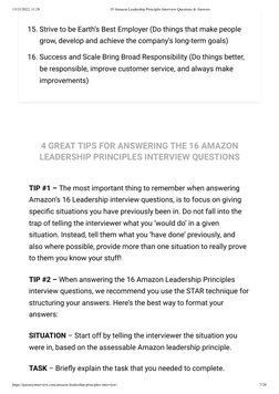 13/11/2022, 11:29
35 Amazon Leadership Principles Interview Questions & Answers
https://passmyinterview.com/amazon-leadership