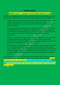 MARPOL ANNEX II 
MARPOL Annex II - Carriage of noxious liquid substances in bulk 
MARPOL Annex II Regulations for the c