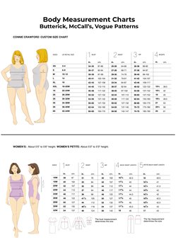 Size Charts for Butterick & McCall's Patterns | PDF | Waist | Human Body