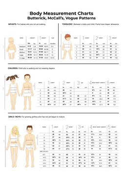 Size Charts for Butterick & McCall's Patterns | PDF | Waist | Human Body