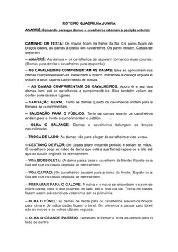 Roteiro de Quadrilha Junina Tradicional | PDF