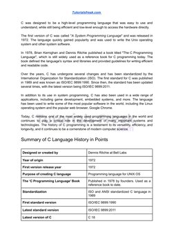 Tutorialsfreak.com (https://tutorialsfreak.com/)
C was designed to be a high-level programming language that was easy to use
