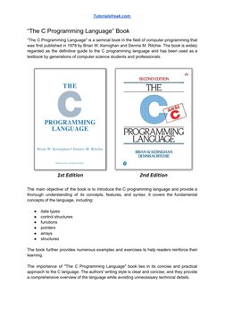 Tutorialsfreak.com (https://tutorialsfreak.com/)
“The C Programming Language” Book
“The C Programming Language" is a seminal