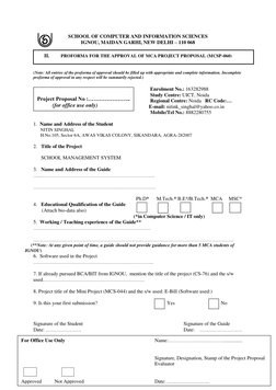 IGNOU MCA Project Proposal Guidelines | PDF | Art