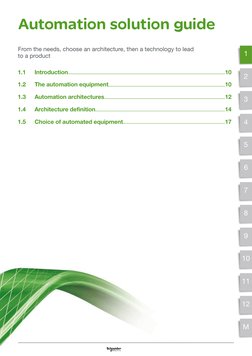 From the needs, choose an architecture, then a technology to lead 
to a product
Automation solution guide
1.1 
Introduction