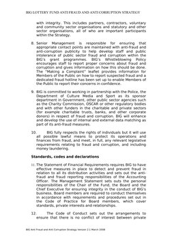 BIG LOTTERY FUND ANTI FRAUD AND ANTI CORRUPTION STRATEGY
with integrity. This includes partners, contractors, voluntary 
and
