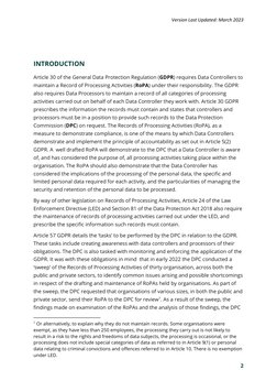 Version Last Updated: March 2023 
2 
 
 
 
INTRODUCTION 
Article 30 of the General Data Protection Regulation (GDPR) requires