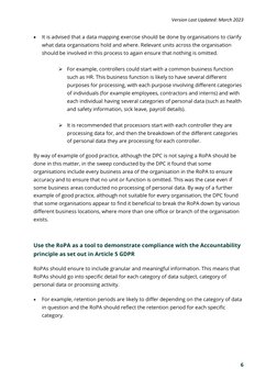 Version Last Updated: March 2023 
6 
 
 
It is advised that a data mapping exercise should be done by organisations to clari