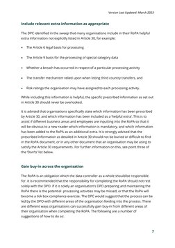 Version Last Updated: March 2023 
7 
 
Include relevant extra information as appropriate 
The DPC identified in the sweep tha