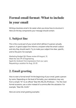 Formal Email Writing Guidelines | PDF