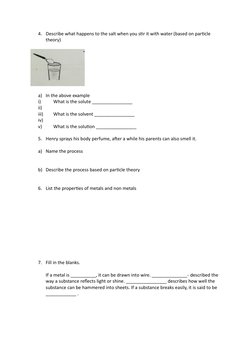 Year 7 Chemistry Test Questions | PDF | Chemical Substances | Chemical ...